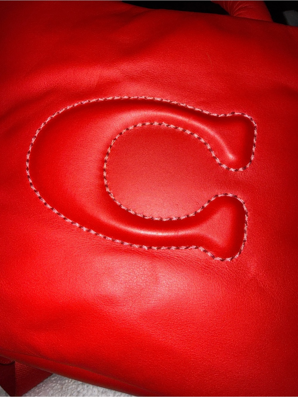Coach Red Pillow Tote Shoulder Bag Excellent Condition Removable Guitar Strap - Picture 5 of 7